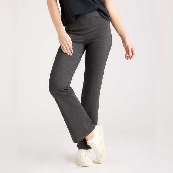 Quince Pants - Quince Ultra-Stretch Ponte Bootcut Pants Charcoal Flare XL